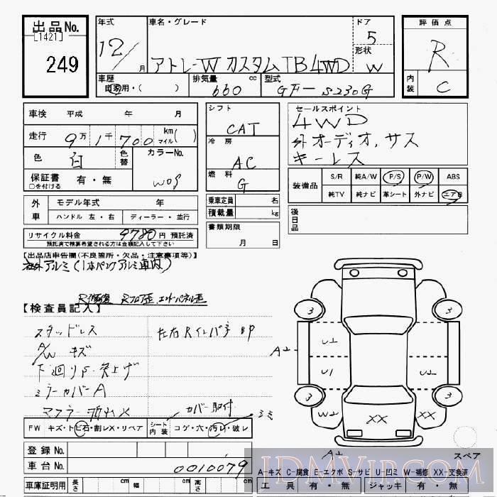 2000 DAIHATSU ATRAI WAGON 4WD__ S230G - 249 - JU Gifu
