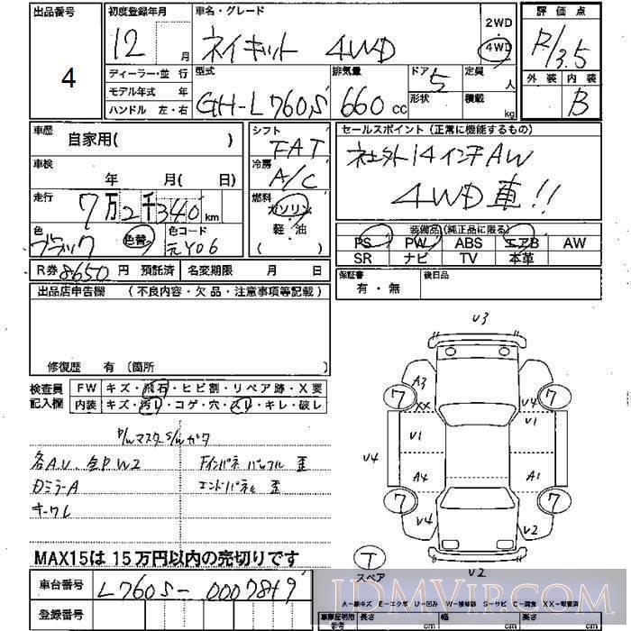 2000 DAIHATSU NAKED 4WD L760S - 4 - JU Mie