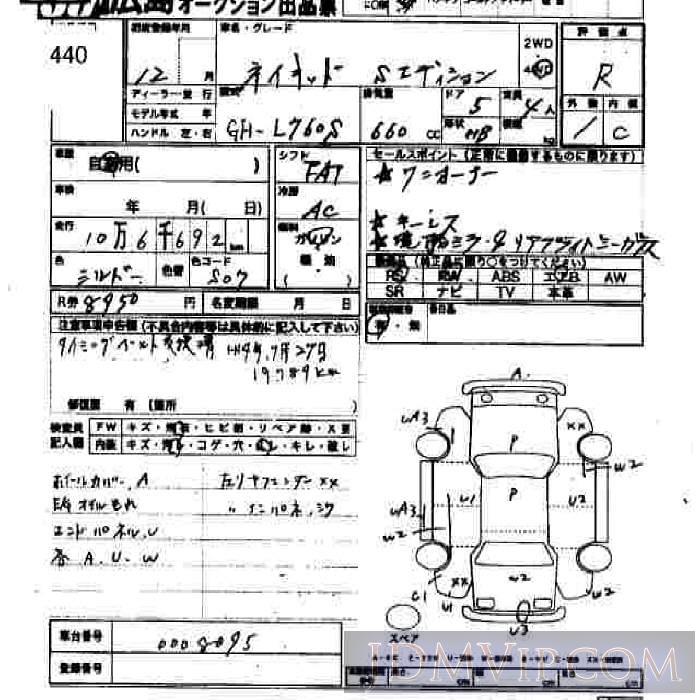 2000 DAIHATSU NAKED S-ED L760S - 440 - JU Hiroshima