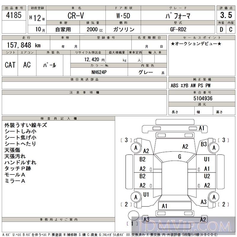 2000 HONDA CR-V  RD2 - 4185 - TAA Kyushu