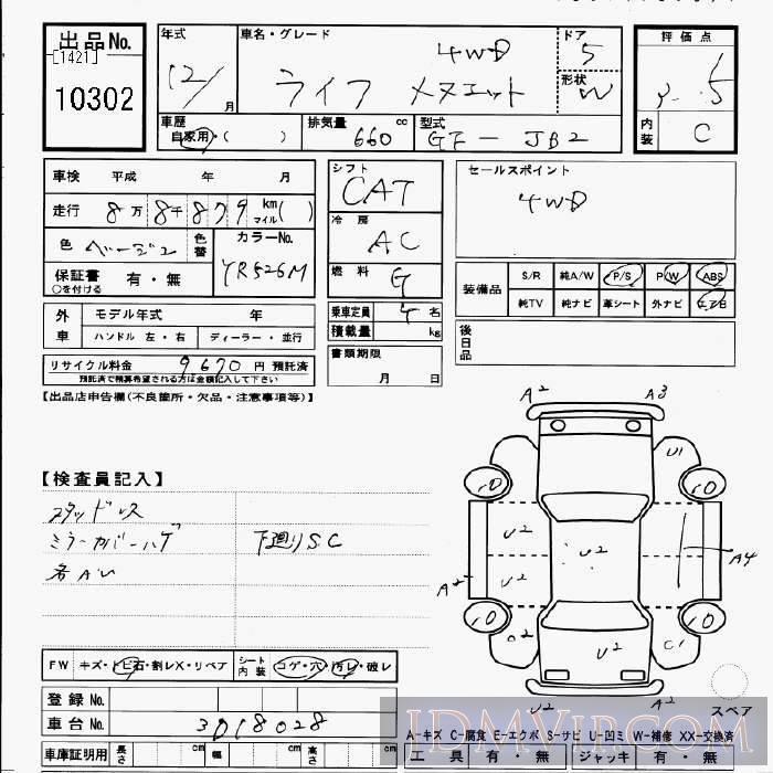 2000 HONDA LIFE 4WD_ JB2 - 10302 - JU Gifu