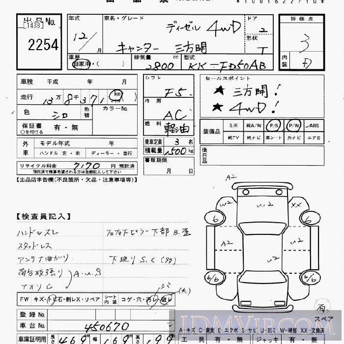2000 MITSUBISHI CANTER TRUCK 4WD_3 FD50AB - 2254 - JU Gifu
