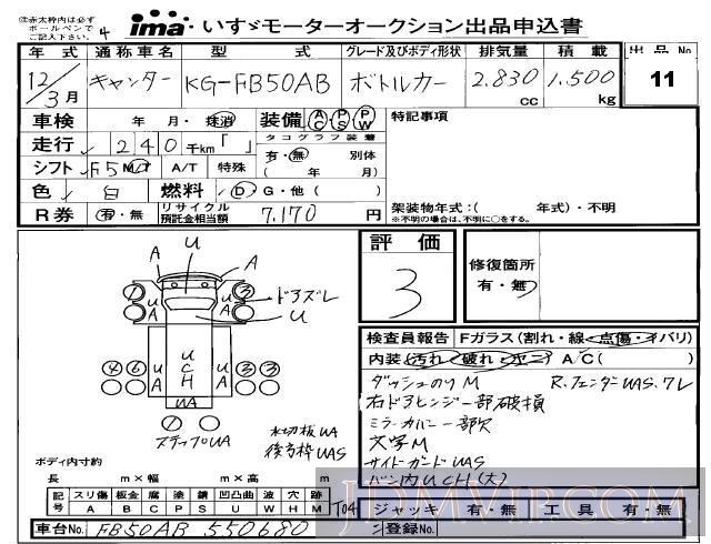 2000 MITSUBISHI CANTER TRUCK  FB50AB - 11 - Isuzu Makuhari