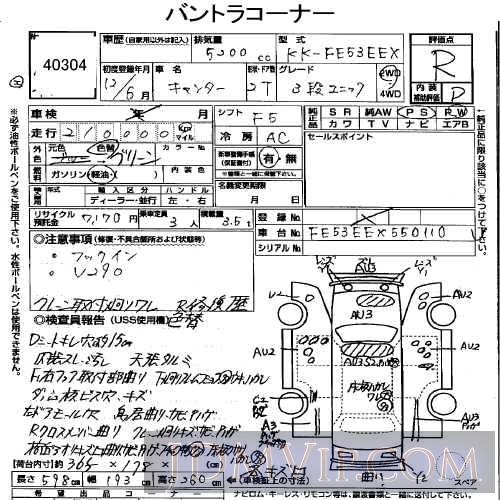 2000 MITSUBISHI CANTER _ FE53EEX - 40304 - USS Tokyo