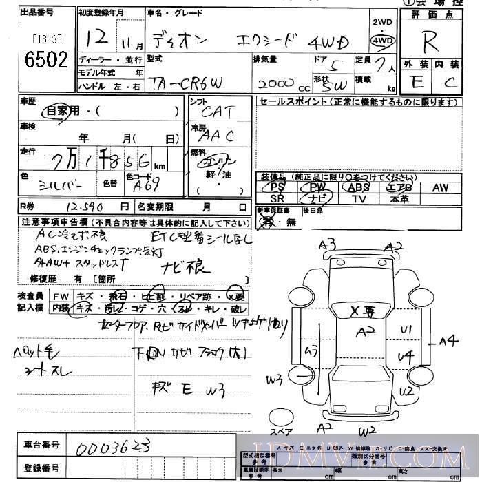 2000 MITSUBISHI DION 4WD_ CR6W - 6502 - JU Saitama