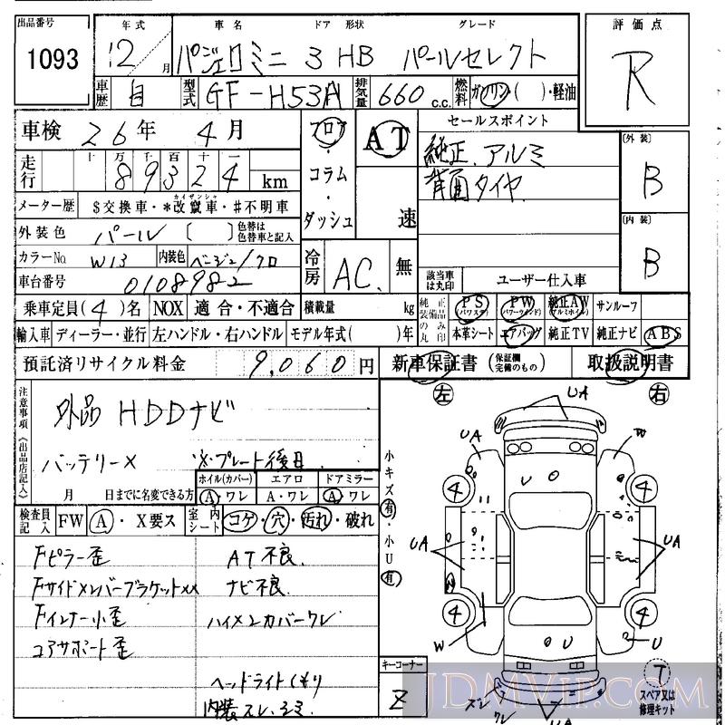 2000 MITSUBISHI PAJERO MINI  H53A - 1093 - IAA Osaka