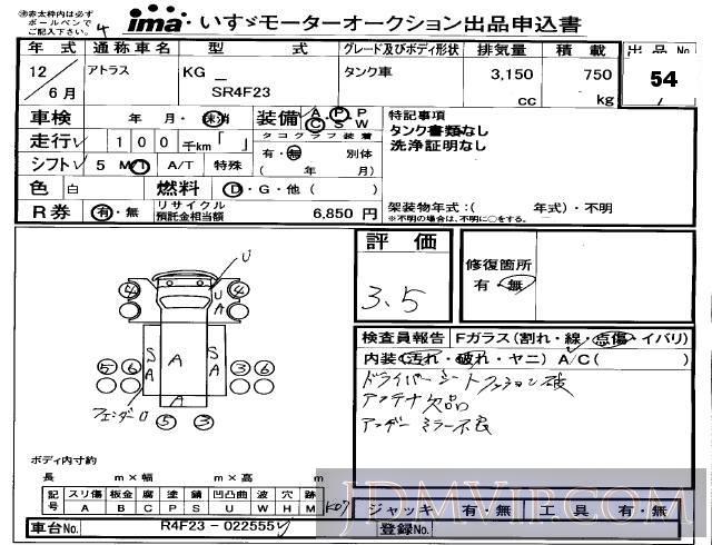 2000 NISSAN ATLAS TRUCK  SR4F23 - 54 - Isuzu Makuhari