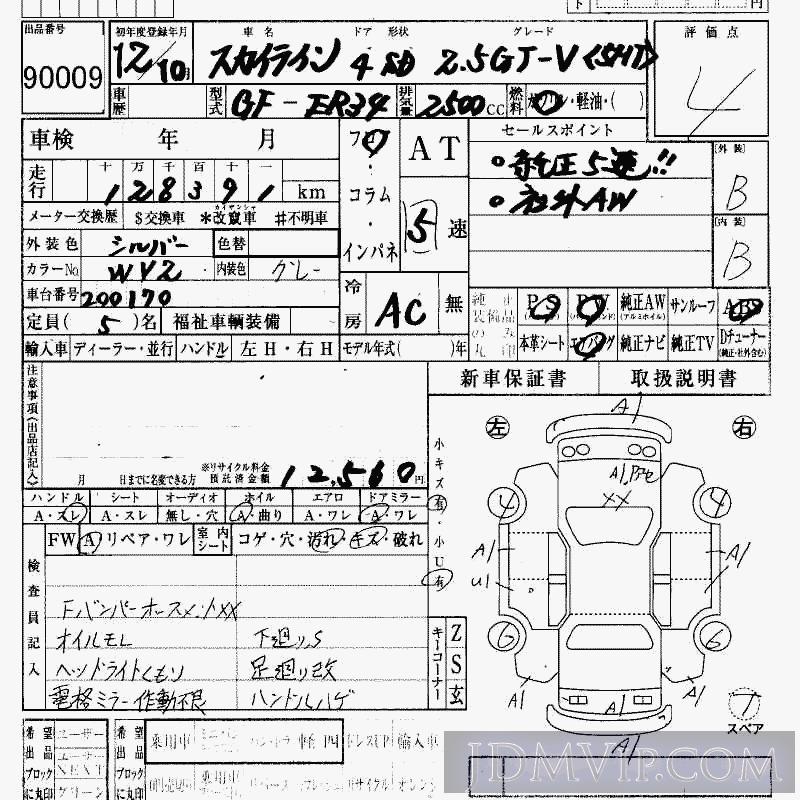 2000 NISSAN SKYLINE 25GT-V_5MT ER34 - 90009 - HAA Kobe