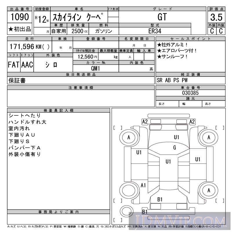 2000 NISSAN SKYLINE GT ER34 - 1090 - CAA Tokyo