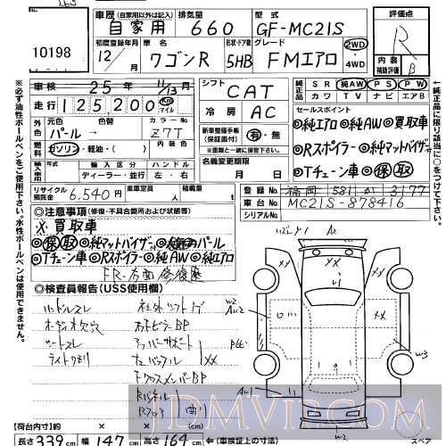 2000 SUZUKI WAGON R FM MC21S - 10198 - USS Kyushu