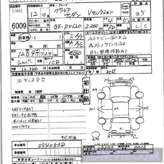 2000 TOYOTA CAMRY V SXV20 - 6009 - JU Kanagawa