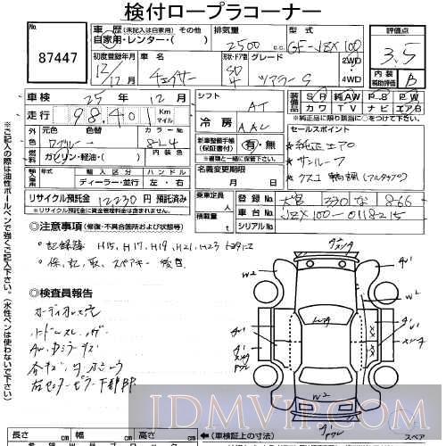 2000 TOYOTA CHASER _S JZX100 - 87447 - USS Tokyo