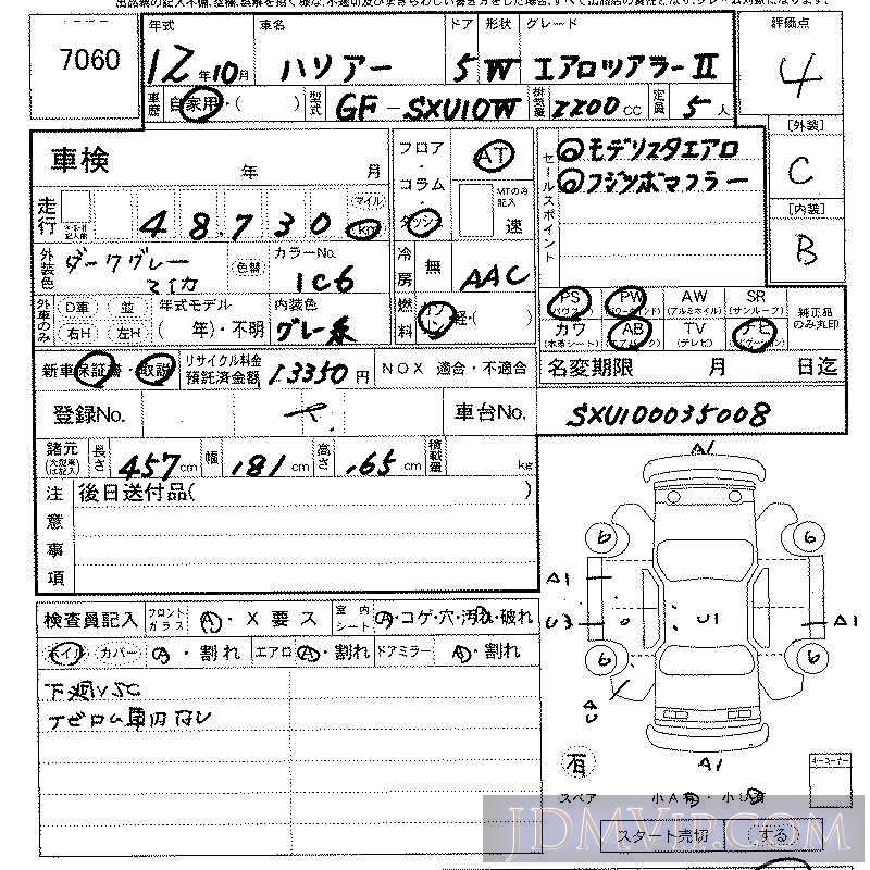 2000 TOYOTA HARRIER 2 SXU10W - 7060 - LAA Kansai