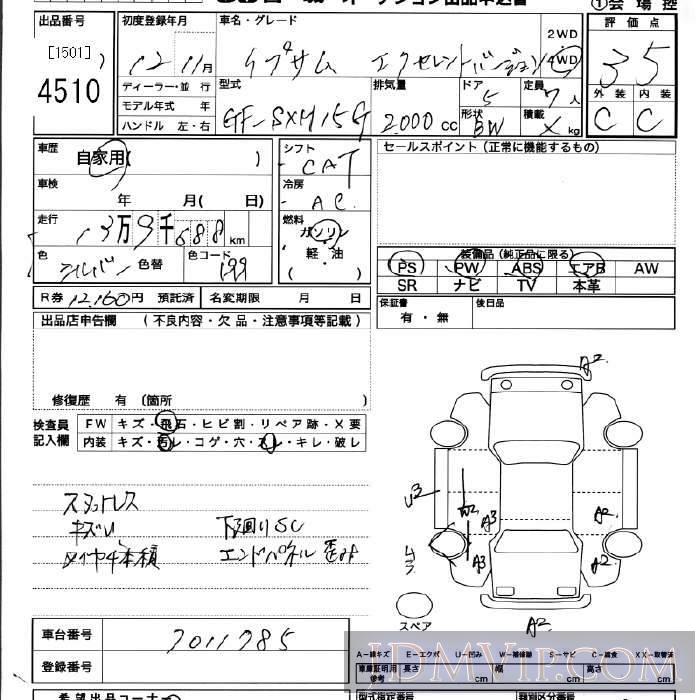 2000 TOYOTA IPSUM 4WD_Ver. SXM15G - 4510 - JU Miyagi