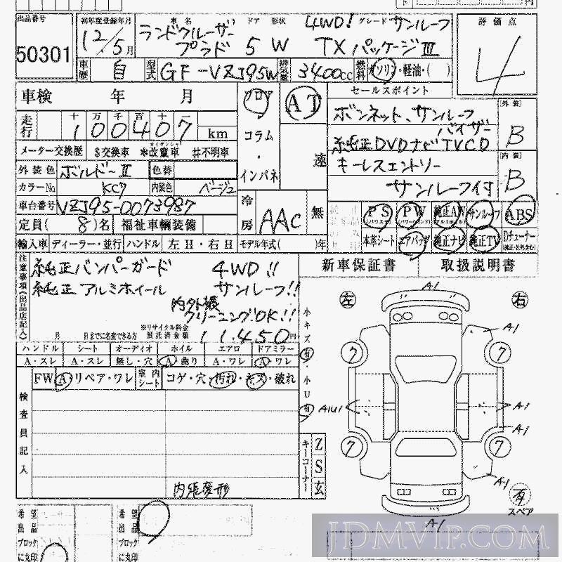 2000 TOYOTA LAND CRUISER PRADO TX_3_SR_4WD VZJ95W - 50301 - HAA Kobe