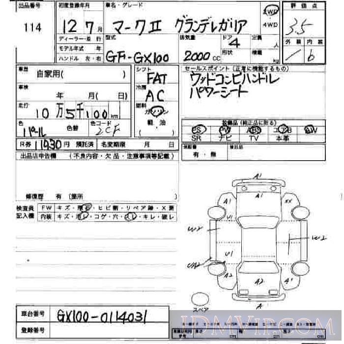 2000 TOYOTA MARK II _ GX100 - 114 - JU Hiroshima