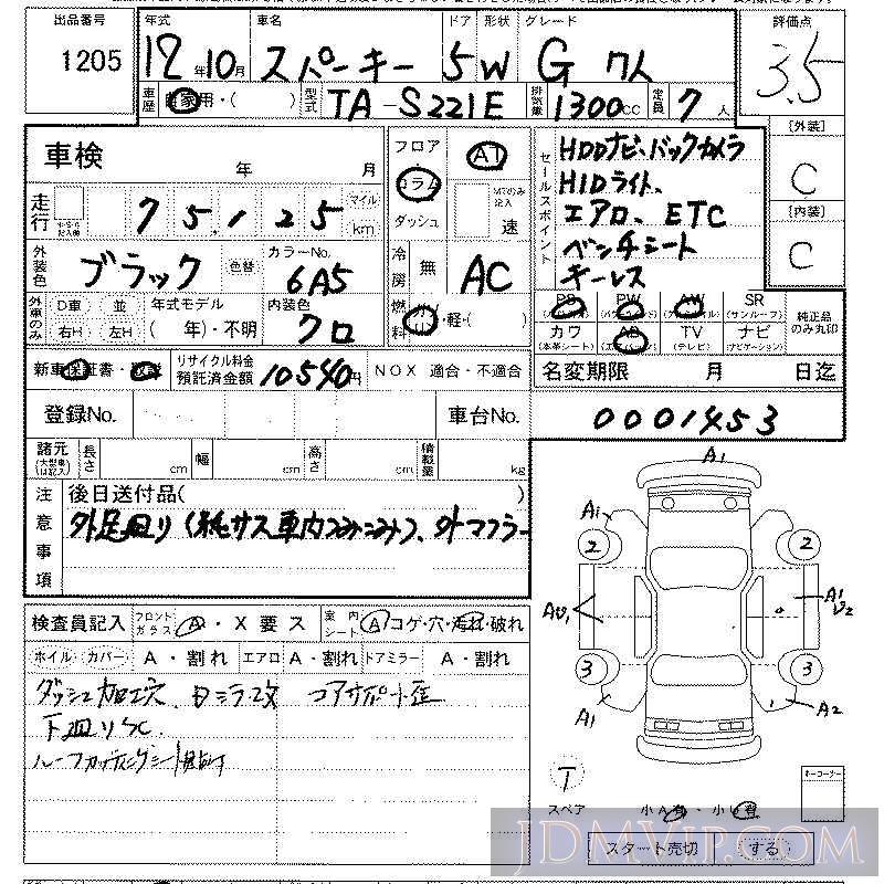 2000 TOYOTA SPARKY G_7 S221E - 1205 - LAA Kansai