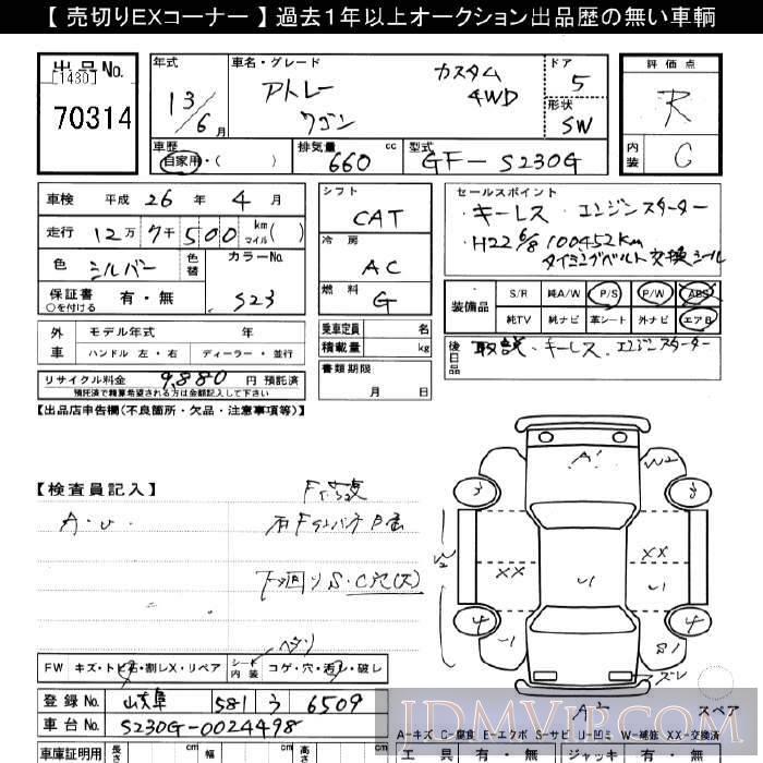 2001 DAIHATSU ATRAI WAGON 4WD_ S230G - 70314 - JU Gifu