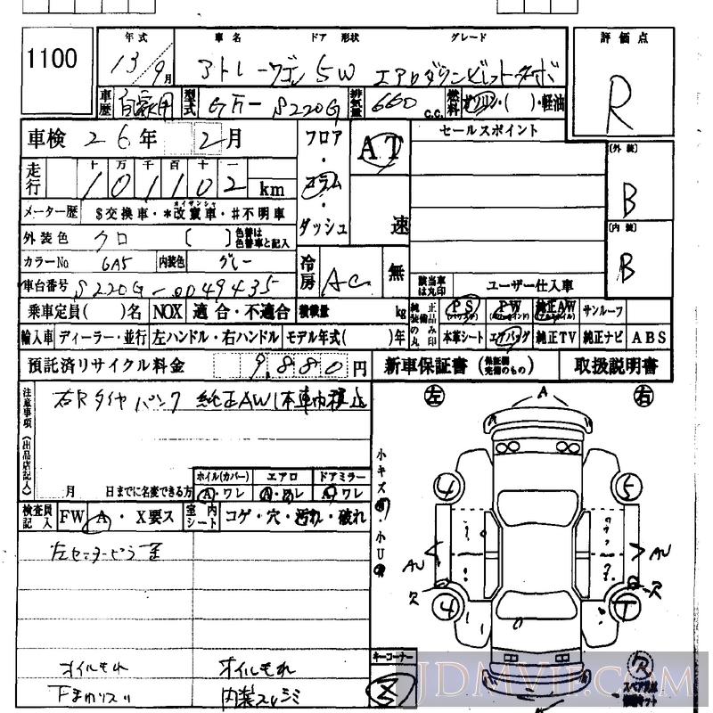 2001 DAIHATSU ATRAI WAGON _TB S220G - 1100 - IAA Osaka