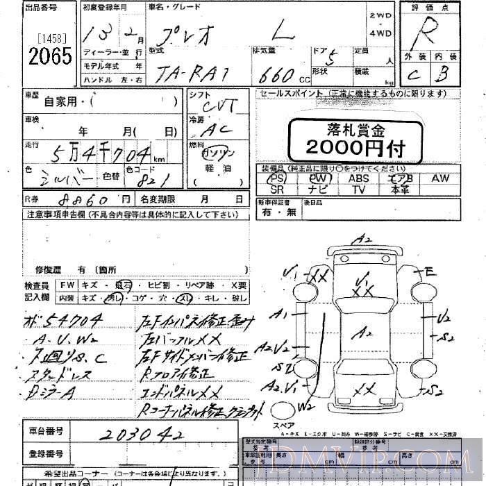 2001 DAIHATSU PLEO L RA1 - 2065 - JU Niigata