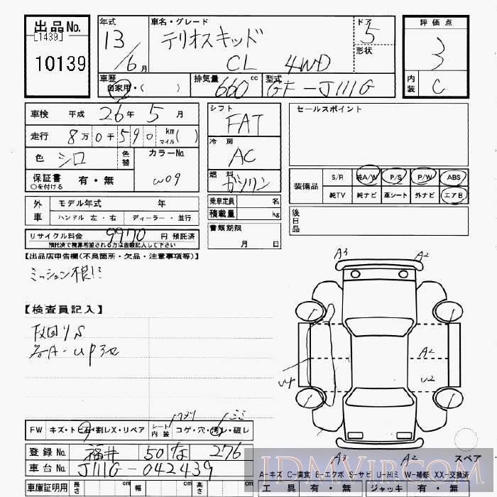 2001 DAIHATSU TERIOS KID 4WD_CL J111G - 10139 - JU Gifu