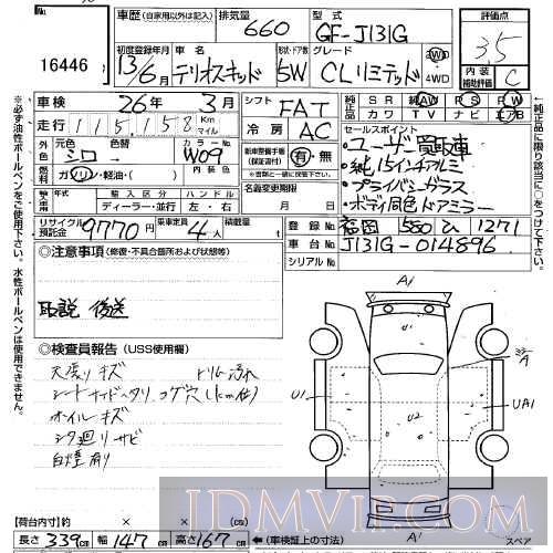 2001 DAIHATSU TERIOS KID CL_LTD J131G - 16446 - USS Kyushu
