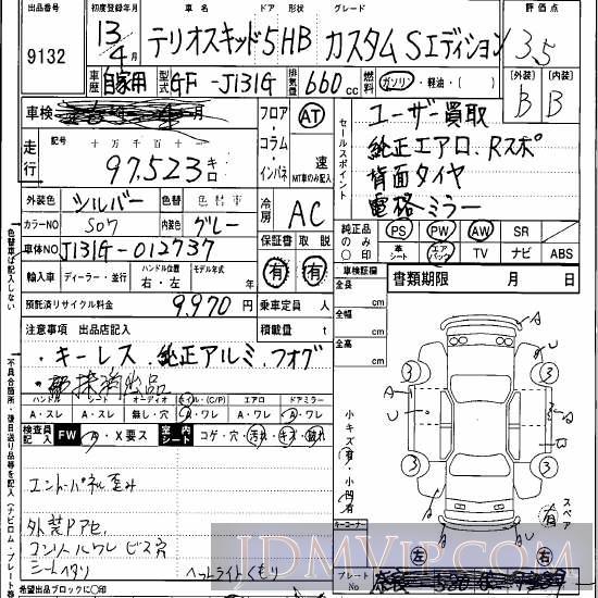 2001 DAIHATSU TERIOS KID S J131G - 9132 - Hanaten Osaka