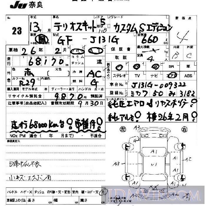 2001 DAIHATSU TERIOS KID S J131G - 23 - JU Nara