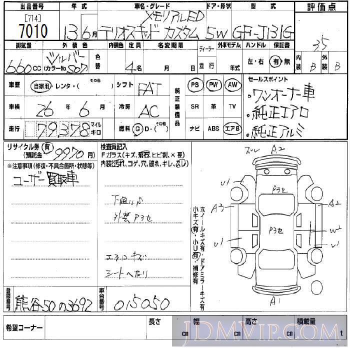2001 DAIHATSU TERIOS KID  J131G - 7010 - BCN