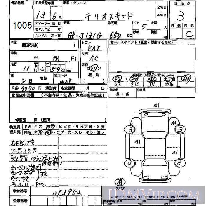 2001 DAIHATSU TERIOS KID  J131G - 1005 - JU Mie