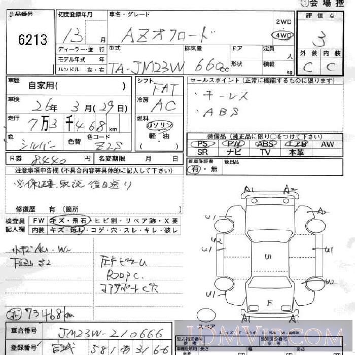 2001 MAZDA AZ-OFFROAD  JM23W - 6213 - JU Fukushima