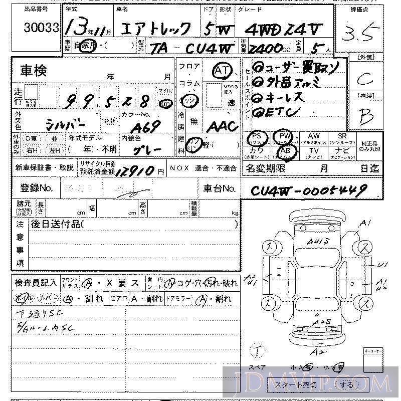 2001 MITSUBISHI AIRTREK 4WD_24V CU4W - 30033 - LAA Kansai