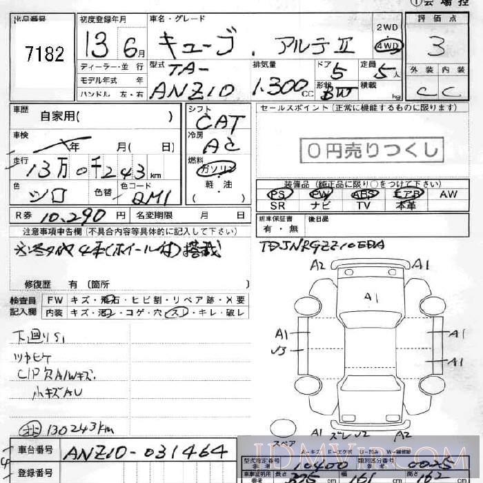 2001 NISSAN CUBE 2 ANZ10 - 7182 - JU Fukushima