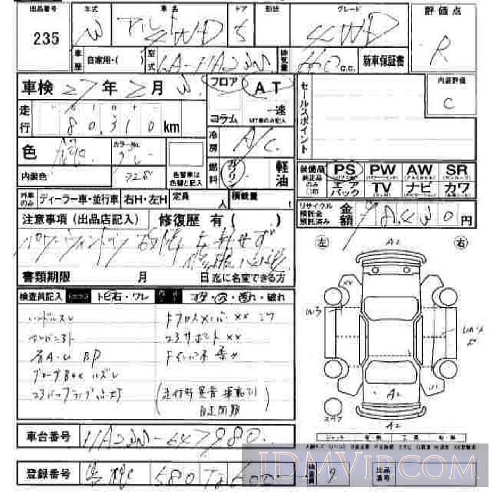 2001 SUZUKI ALTO  HA23S - 235 - JU Hiroshima