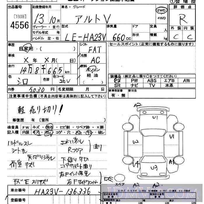 2001 SUZUKI ALTO  HA23V - 4556 - JU Saitama