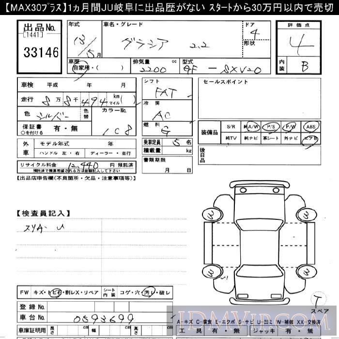 2001 TOYOTA CAMRY 2.2 SXV20 - 33146 - JU Gifu