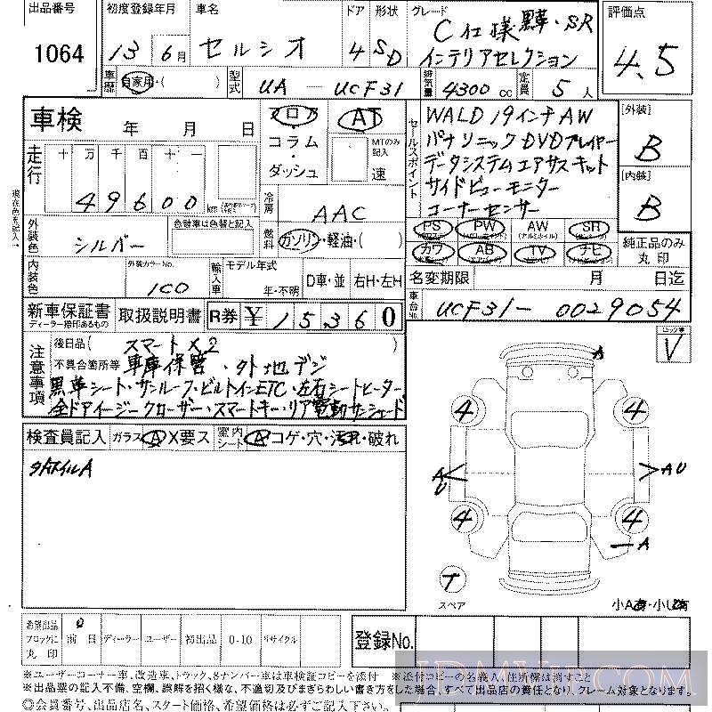 2001 TOYOTA CELSIOR C_ UCF31 - 1064 - LAA Shikoku