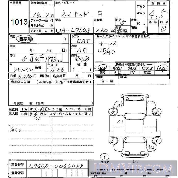 2002 DAIHATSU NAKED F L750S - 1013 - JU Mie