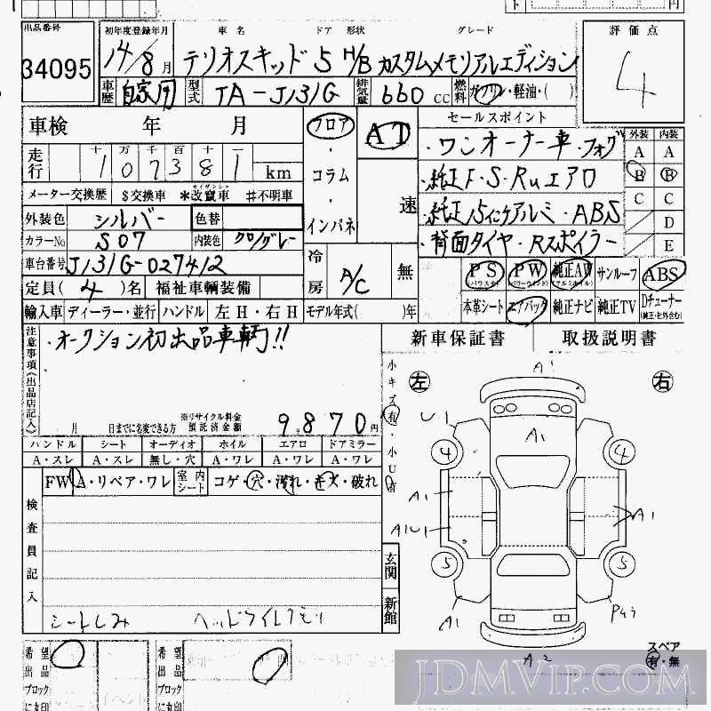 2002 DAIHATSU TERIOS KID ED J131G - 34095 - HAA Kobe