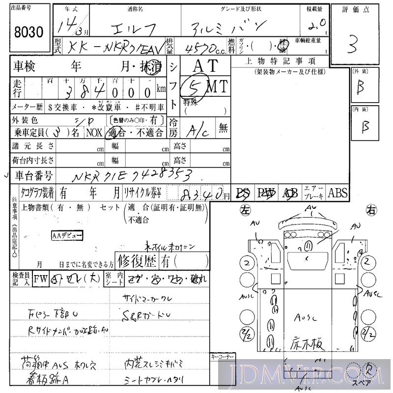 2002 ISUZU ELF TRUCK 2_ NKR71EAV - 8030 - IAA Osaka