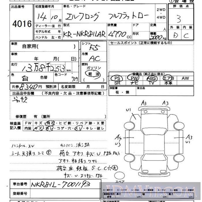 2002 ISUZU ELF TRUCK _ NKR81LAR - 4016 - JU Chiba