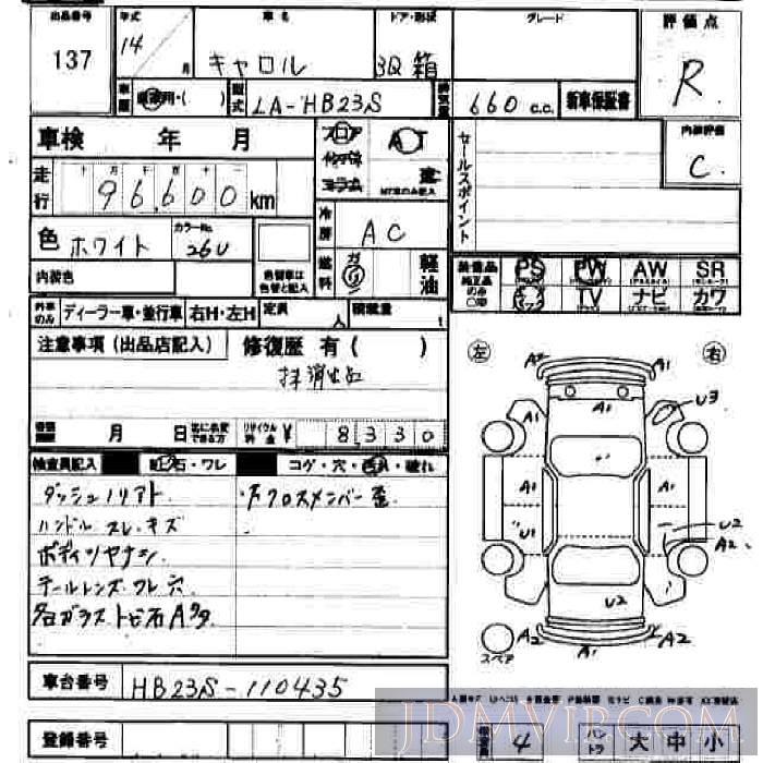 2002 MAZDA CAROL  HB23S - 137 - JU Hiroshima