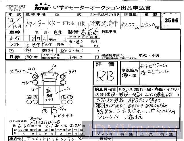 2002 MITSUBISHI FUSO  FK61HK - 3506 - Isuzu Kobe