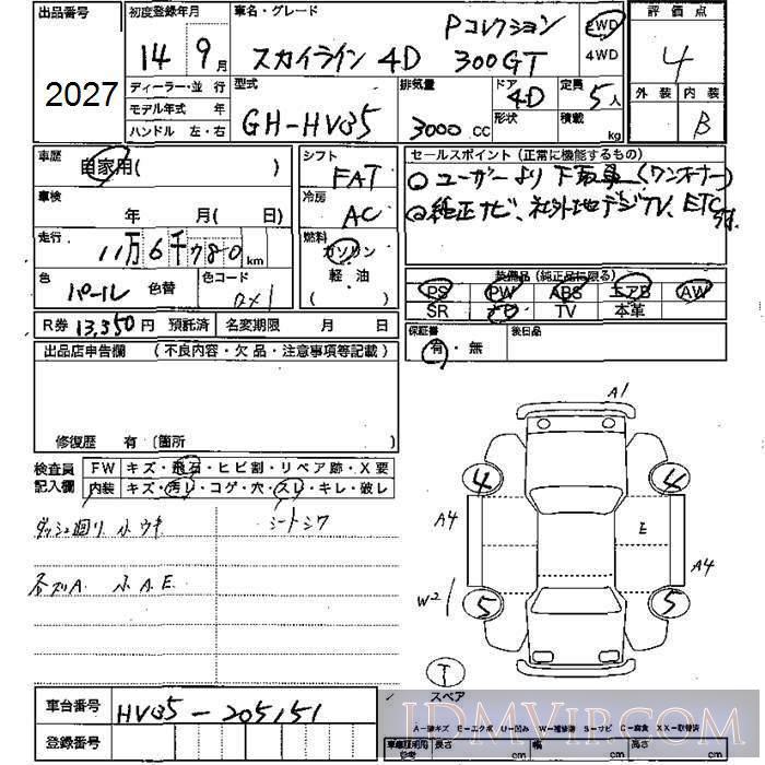 2002 NISSAN SKYLINE 300GT_P HV35 - 2027 - JU Mie