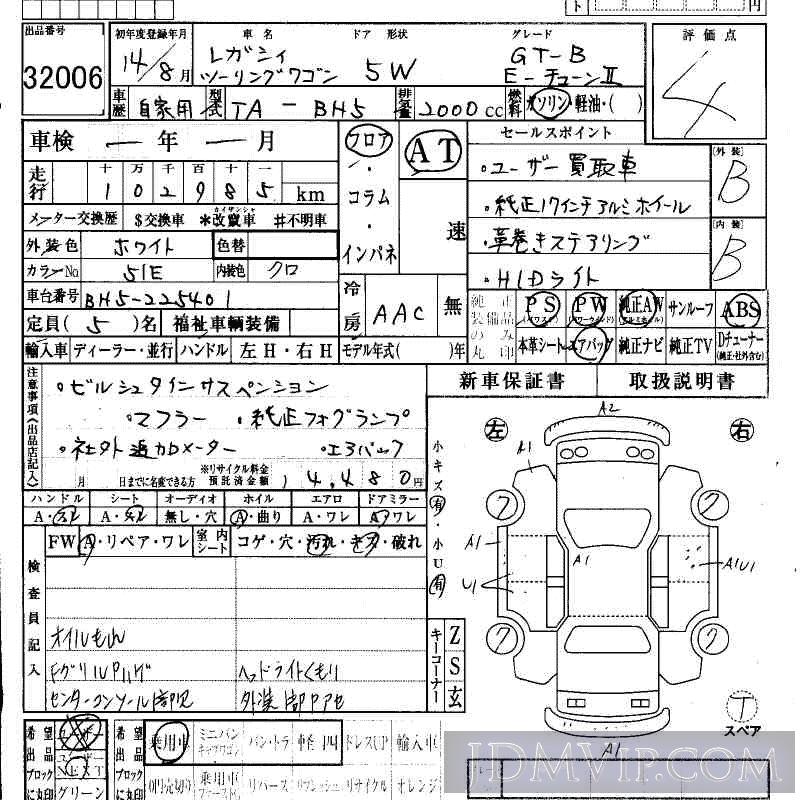 2002 SUBARU LEGACY GT-B_E-TUNE_2 BH5 - 32006 - HAA Kobe