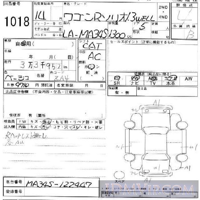 2002 SUZUKI WAGON R 5D_1.3WELL MA34S - 1018 - JU Ishikawa