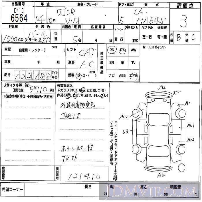 2002 SUZUKI WAGON R  MA64S - 6564 - BCN