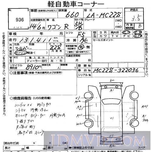 2002 SUZUKI WAGON R  MC22S - 936 - USS Tokyo