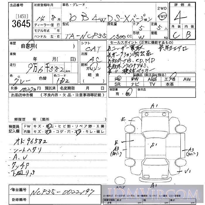 2002 TOYOTA BB 4WD_S_X_Ver. NCP35 - 3645 - JU Niigata