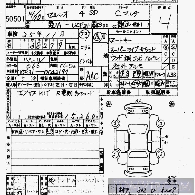 2002 TOYOTA CELSIOR C_ UCF31 - 50501 - HAA Kobe